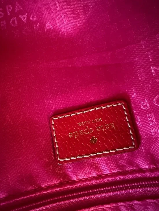 Kate Spade New York Red Leather Top-Handle Satchel Bag or Crossbody Bag - Picture 9 of 12